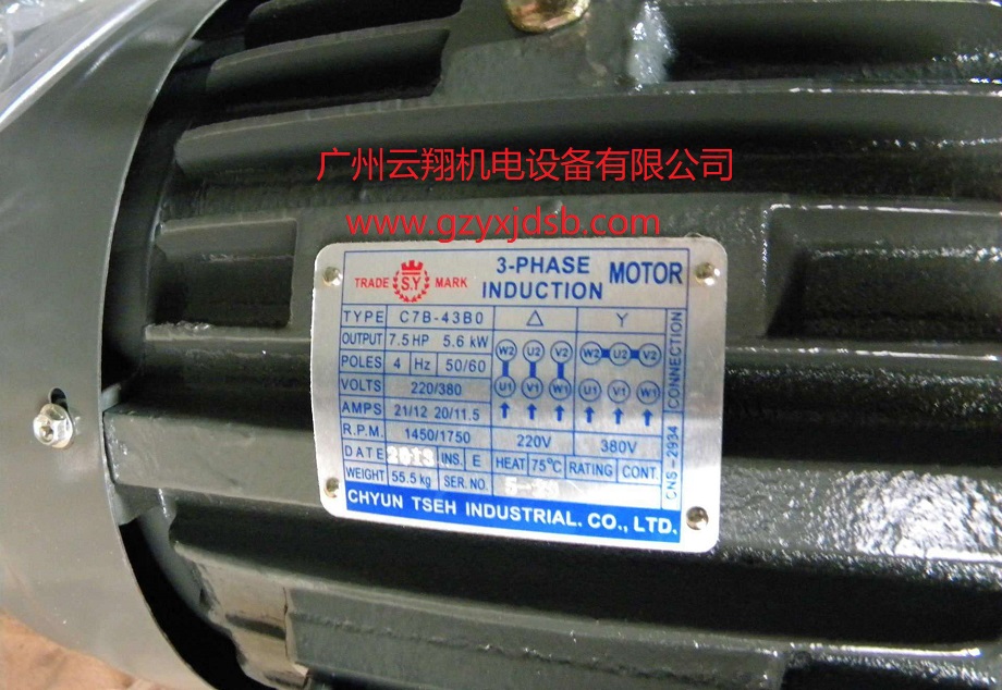 臺灣SY群策 5HP 3.75KW C05-43B0 群策油壓電機(jī)